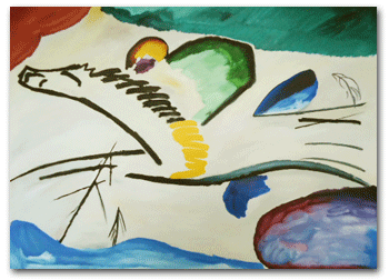 reproductie schilderij Lyrisches van Wassily Kandinsky